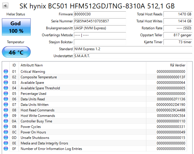 HFM512GDJTNG-8310A Hynix BC501 Series 512GB TLC PCI Express 3.0 NVMe M.2 2280