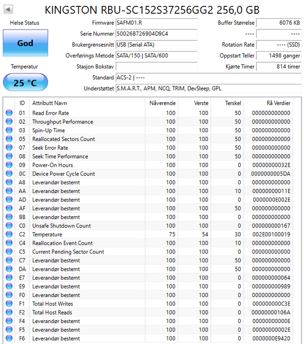 RBU-SC152S37256GG2 256GB Kingston SATA 6Gbps 2.5" SSD