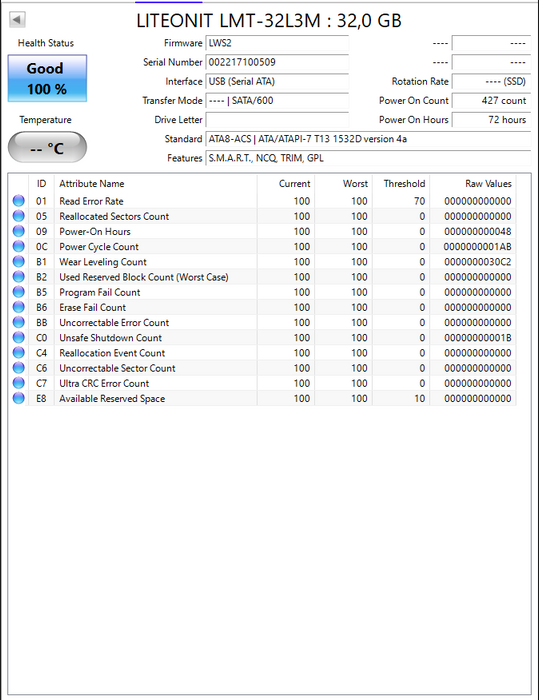 LMT-32L3M-HP Lite On 32GB SATA 6Gbps mSATA SSD