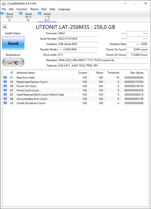 LAT-256M3S Lite On M3S Series 256GB MLC SATA 6Gbps 2.5" SSD