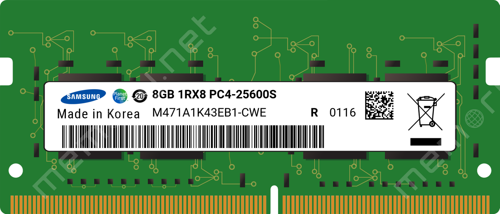 M471A1K43EB1-CWE Samsung 8GB PC4-25600 DDR4-3200MHz non-ECC Unbuffered CL22 260-Pin