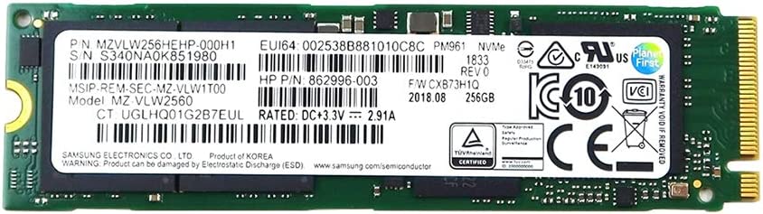 MZVLW256HEHP-000H1 Samsung PM961 Series 256GB PCI-Express 3.0 x4 NVMe M.2 2280 SSD