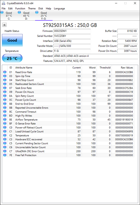 ST9250315AS Seagate Momentus 5400.6 250GB 5400RPM SATA 3Gbps 8MB Cache 2.5" HDD