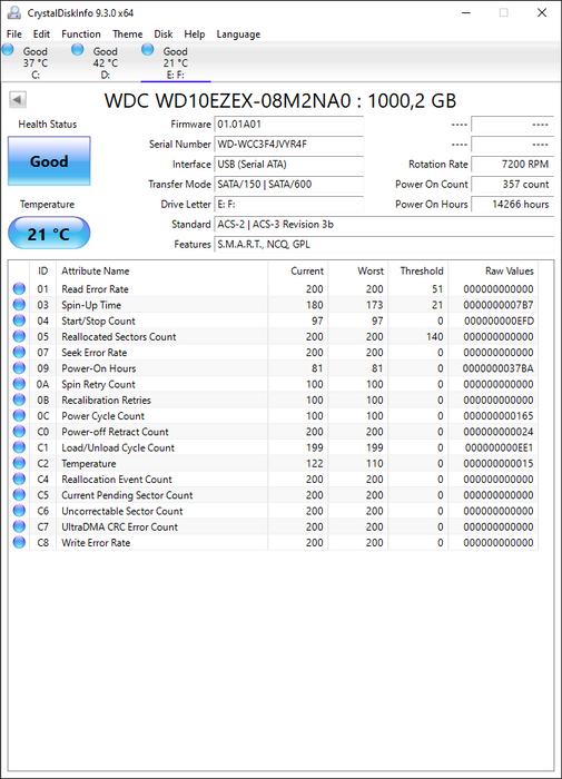 WD10EZEX-08M2NA0 Western Digital Caviar Blue 1TB 7200RPM SATA 6Gbps 64MB Cache 3.5" HDD