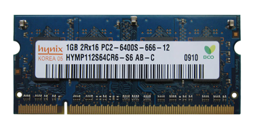 HYMP112S64CR6-S6 Hynix 1GB PC2-6400 DDR2-800MHZ non-ECC Unbuffered CL6 200-Pin