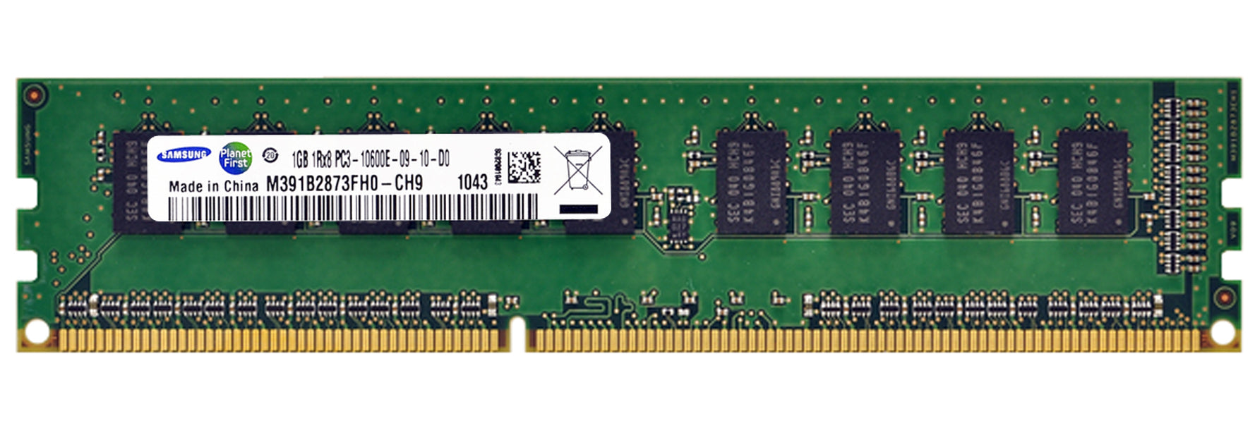 M391B2873FH0-CH9 Samsung 1GB PC3-10600 DDR3-1333MHz ECC Unbuffered CL9 240-Pin