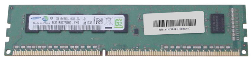 M391B5773DH0-YH9 Samsung 2GB PC3-10600 DDR3-1333MHz ECC Unbuffered CL9 240-Pin