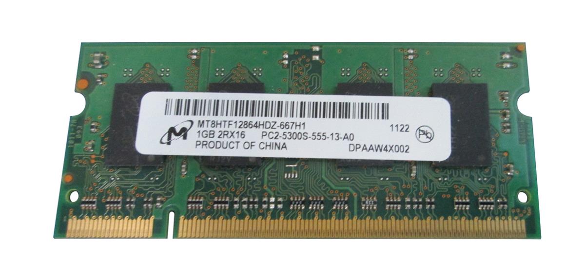 MT8HTF12864HDZ-667H1 Micron 1GB PC2-5300 DDR2-667MHz non-ECC Unbuffered CL5 200-Pin