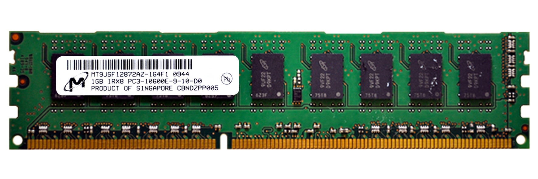 MT9JSF12872AZ-1G4F1 Micron 1GB PC3-10600 DDR3-1333MHz ECC Unbuffered CL9 240-Pin