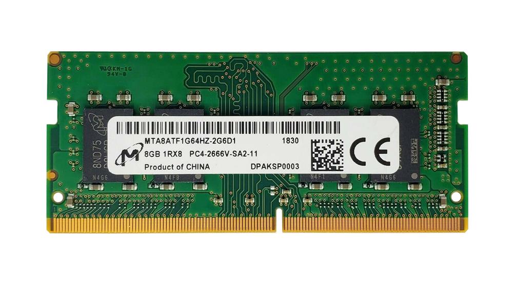 MTA8ATF1G64HZ-2G6D1 Micron 8GB PC4-21300 DDR4-2666MHz non-ECC Unbuffered CL19 260-Pin