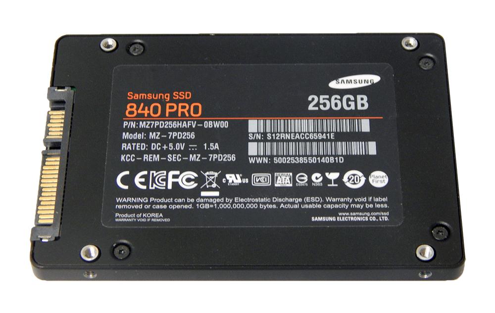 MZ7PD256HAFV-0BW00 Samsung 840 PRO Series 256GB MLC SATA 6Gbps (AES-256 FDE) 2.5" SSD