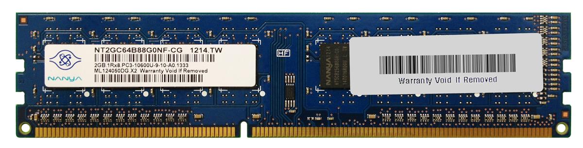 NT2GC64B88G0NF-CG Nanya 2GB PC3-10600 DDR3-1333MHz non-ECC Unbuffered CL9 240-Pin