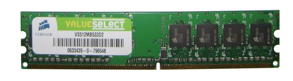 VS512MB533D2 Corsair 512MB PC2-4200 DDR2-533MHz non-ECC Unbuffered CL4 240-Pin