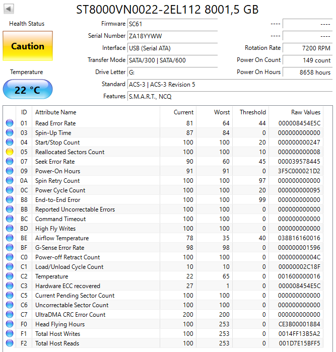 Seagate IronWolf 8TB 3.5'' NAS HDD (DEFEKT)